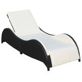 VidaXL Lounge Tuinstoel Gecapitonneerde Zitting Polyrattan Staal Crème Wit