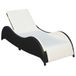 VidaXL Lounge Tuinstoel Gecapitonneerde Zitting Polyrattan Staal Crème Wit