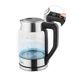 Zilan Digitale glazen waterkoker met digitaal paneel, blauw ledlicht, inhoud 1,7 liter, droogkookbeveiliging, warmhoudfunctie, 2200 W