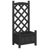 VidaXL Plantenbak Hout Zwart 40x30x90 cm