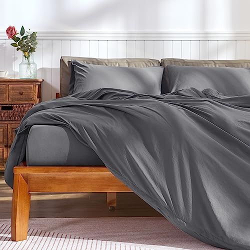 Subrtex Bedding Set - 135x200cm - Microfiber - Wrinkle-Free - Anthracite Grey