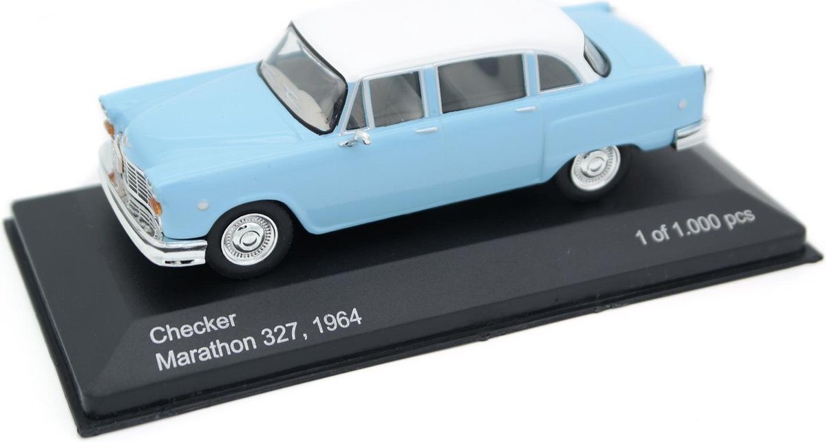 Unbekannt Checker Marathon 327, lichtblauw/wit, 1964, modelauto, klaar model, WhiteBox 1:43