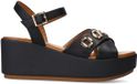 Manfield Zwarte Leren Sleehakken Met Gespsluiting - Maat 38