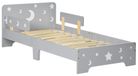 Lit enfant - Lit junior (3-6 ans) - Motif étoiles et lune - Fabriqué en MDF et panneau de particules - 143x76x49 cm - Sans rangement