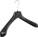 De Kledinghanger Gigant Mantelhanger Kostuumhanger Jassenhanger Adultes LS39 20 Stuks Plastique Zwart Gebogen Model Schouderverbreding 5 cm 39 cm Kledinghanger Kleerhanger LS-Serie