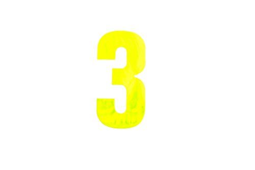 Bulk Hardware BH04964 Wheelie Bin Number "3" - 150mm - Yellow