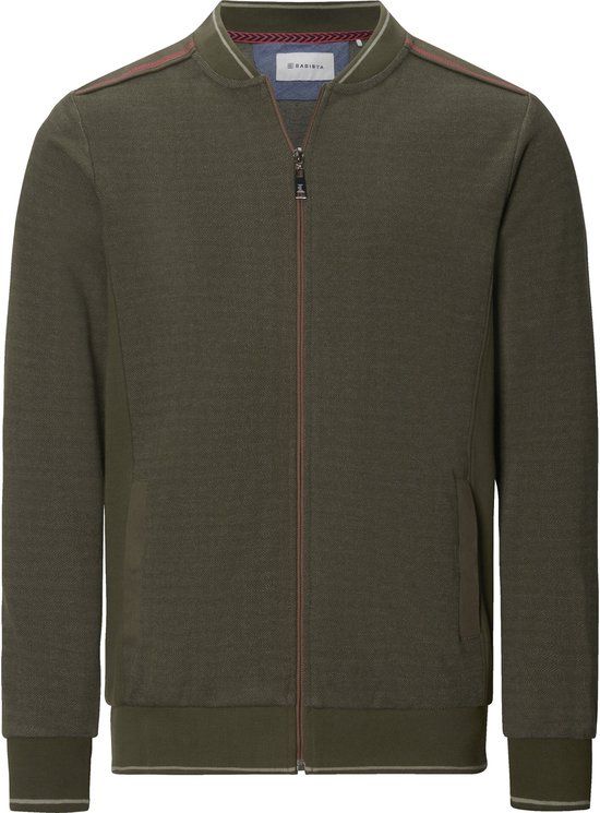 Babista heren Sweatvest - 48/50 - Olijfgroen - Katoen/Polyester - Visgraat - Loose Fit - Casual - Herfst/Winter