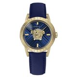 Versace Polshorloge VESN00322 Heren Blauw/Goudkleurig Staal Leer