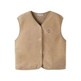 NAME IT KIDS teddy rechtvallend gilet - lichtbruin