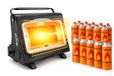 SMH LINE® Poêle à gaz - 2en1 - Incl. 12 bouteilles de gaz - Chauffage - XL - 1,7 kW - Chauffe-terrasse - Poêle à gaz de camping