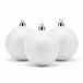 Cosy & Trendy Kerstballen - 6 stuks - wit - glitters - D8 cm - kunststof