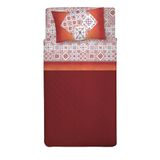 PENSIERI DELICATI Beddengoedset voor eenpersoonsbed, 100% katoen, 90 x 200 cm, inclusief hoeslaken, bedlaken en 1 kussensloop, gemaakt in Italië, motief: majolika