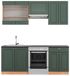 Vicco Fame-Line Unité de cuisine complète – 200 cm, WB anthracite vert-or campagne/or chêne naturel
