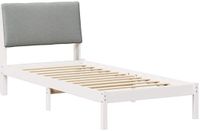 vidaXL Bedframe Wit en lichtgrijs 100 x 200 cm Massief grenenhout