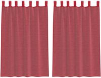 vidaXL - Gordijnen - voile - met - lussen - 2 - st - 140x175 - cm - wijnrood