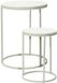 Home & Styling Bijzettafeltjes set 2x stuks Verona - wit - D40 x H50 cm/D30 x H40 cm - metaal/hout