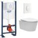 Grohe Pack WC Rapid SL Autoportant + Cuvette Sans Bride Sat (Fixations Cachées) + Plaque Skate Air Blanche (ProjectSatRimless-3)
