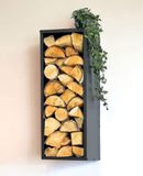 DanDiBo 96542 Métal noir Étagère murale en bois 80 cm avec panneau arrière