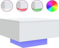 vidaXL Salontafel met LED-verlichting, wit, 55x55x31 cm