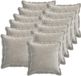 vidaXL - Housse de coussin - 12 pièces - BOIS - Gris clair - 45 x 45 cm - Tissu chenille