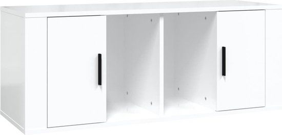 vidaXL Tv-meubel 100x35x40 cm bewerkt hout hoogglans wit