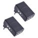 Electraline 92306 Set van 2 adapters MULTIPRESA Triple 3-zits, tweewaardige 10/16 A stekker, groot 16 A, voeding, drievoudig inklapbaar, zwart, 92307