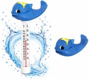 Bellatio Design Thermomètre de piscine Funny - Vis - flottant - thermomètre de bain - plastique - 25 cm
