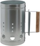 Fancy Flames BBQ/Barbeque kolenstarter - staal/hout - 26 x 17 x 28 cm - kolen/briketten - accessoires