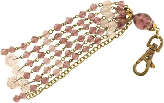 Behave® Vintage Tassen Hanger - Roze Paars Goud - 17 cm - Polyester