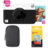 KODAK Printomatic Instant Camera (Zwart) Basisbundel + Zink Papier (20 Vellen) + Luxe koffer