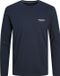 JACK&JONES JJALVIS TEE LS CREW NECK Homme T-shirt Manches longues Coton Coupe Regular Bleu marine M