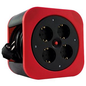 Stekkerdoos - 10m - Zwart/Rood - 1000 Watt