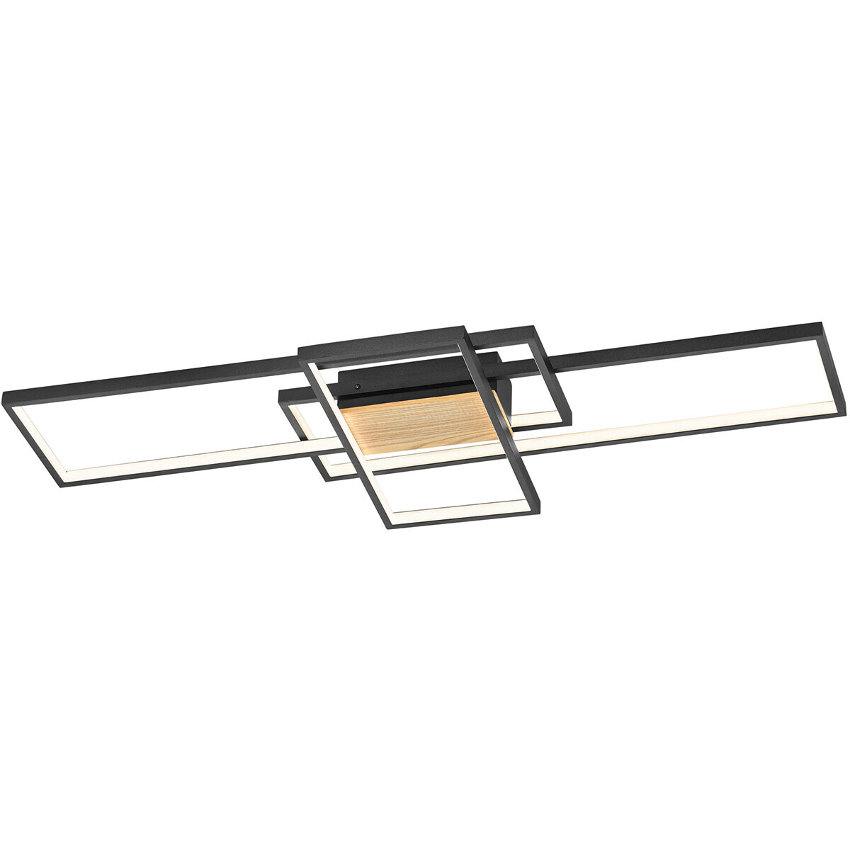 BES LED LED Plafondlamp - Trion Tucino - 35W - Warm Wit 3000K - Dimbaar - Rechthoek - Mat Zwart - Aluminium