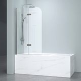 EMKE Douchewand, badkuip, vouwwand, 100 x 140 cm, douchewand, badkuip, nano-eenvoudige reiniging, coating