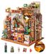 OEM Miniatuur boekwinkel, gemaakt van hout, bestaande uit 933 onderdelen, met LED-verlichting