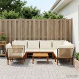 vidaXL - 7 - st - Massief - acaciahout - & - touw - Naturel