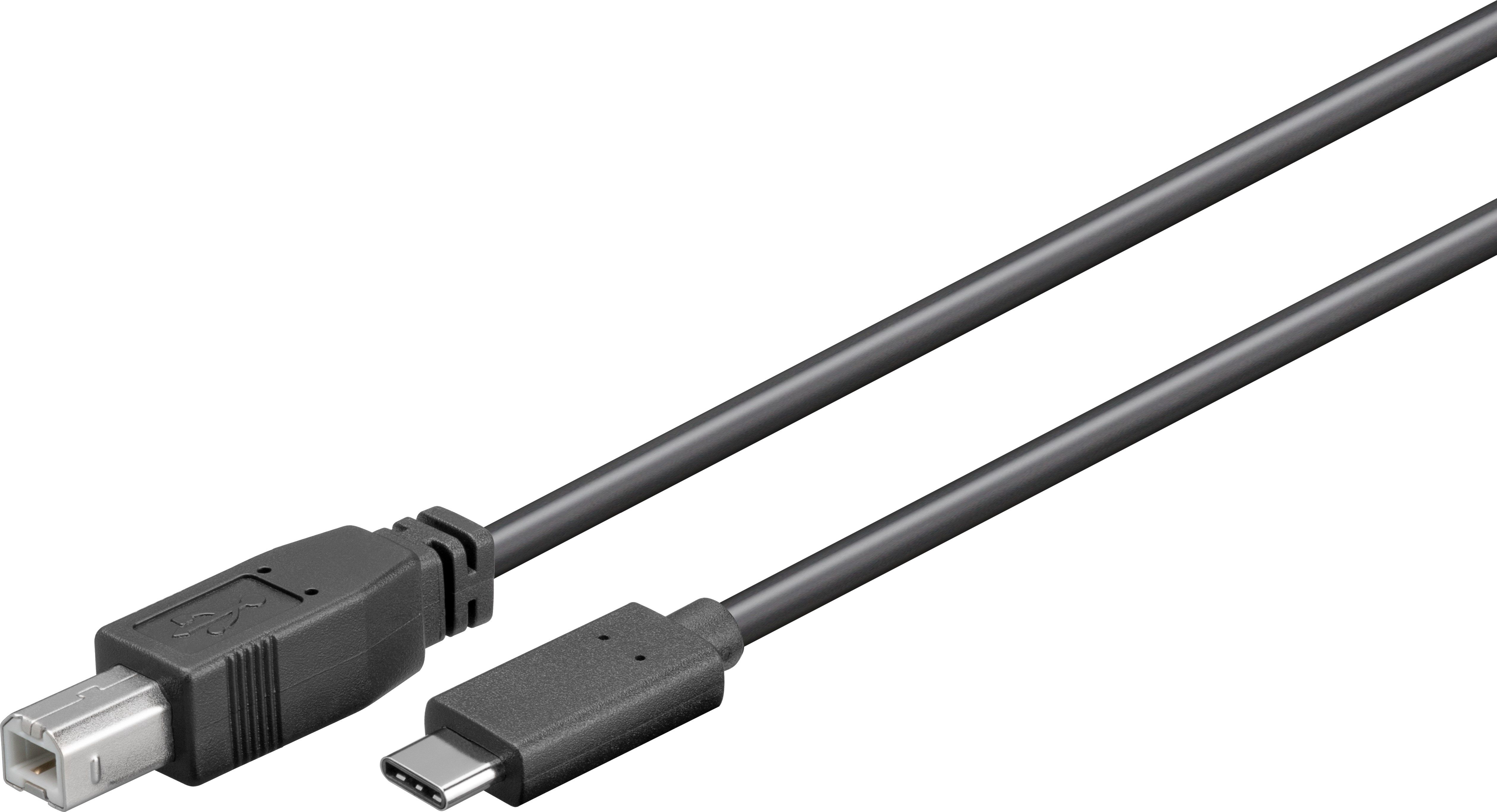 Goobay USB-C naar USB-B Kabel - USB 2.0 - 1m - Zwart