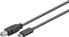 Goobay USB-C naar USB-B Kabel - USB 2.0 - 1m - Zwart