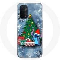 Maniacase Hoesje voor Oppo A74 5G Vrolijk Kerstfeest Steek Sneeuw