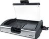 Steba BBQ tafelgrill met glazen deksel, groot grilloppervlak 29,0 x 40,0 cm, hot zone, temperatuurcontrolelampje, gegoten aluminium grillplaat met grillpatroon, 2200 Watt, VG 200