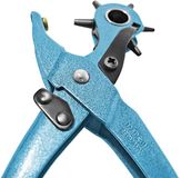 S&R Gatentang precisie, voor bandjes, horlogebandjes, bandjes, karton, mooi, stof, 6 verwisselbare gatfluitjes 2-2,5-3 - 3,5-4 - 4,5 mm, variotang bandjes stanstang