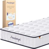 Arensberger LENA Springveermatras – 160cm x 200cm x 21cm – met Memory Foam, HR Pocketveringmatras, Hardheidsgraad H3/H4, Oprolmatras en Ergonomisch Slaapcomfort
