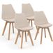 Idmarket - Lot De 4 Chaises Scandinaves Sara Beige Pour Salle À Manger