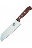 Victorinox, 6.8500.17G, Wood, Santokumesser, Extra scharfe Klinge, mit geradem Schliff, mit edlem Holzgriff, Braun, Made in Switzerland