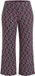 Ulla Popken - Dames - Jersey broek grafische print rechte pijpen - Zwart - Maat 66+