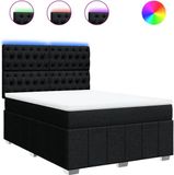 vidaXL Boxspring met matras - Zwart - 160x200 cm