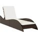 Transat Chaise Longue Bain De Soleil Avec Coussin Marron 60x205x73 cm Résine Tressée