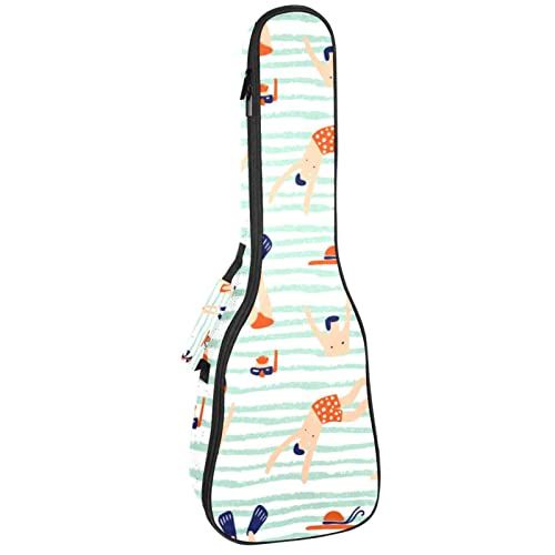 Mersov Concert Ukelele Rugzak, Heavy Duty Ukulele Case Bag met Opslag, Sopraan Concert Tenor Ukelele 10 MM Gewatteerde Tas Zomer Strand
