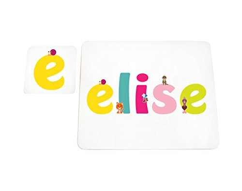 Little Helper Little helper deken met Coaster illustratieve stijl bont met de naam meisjesnaam Elise