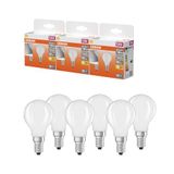 OSRAM LED-lamp Star mini bolvorm P40 filament, 2700 K warm wit, 3,4 W, E14, mat, 470 lm, 15.000 h, voor tafel- en pendelarmaturen, niet-verblindend,3-Pack